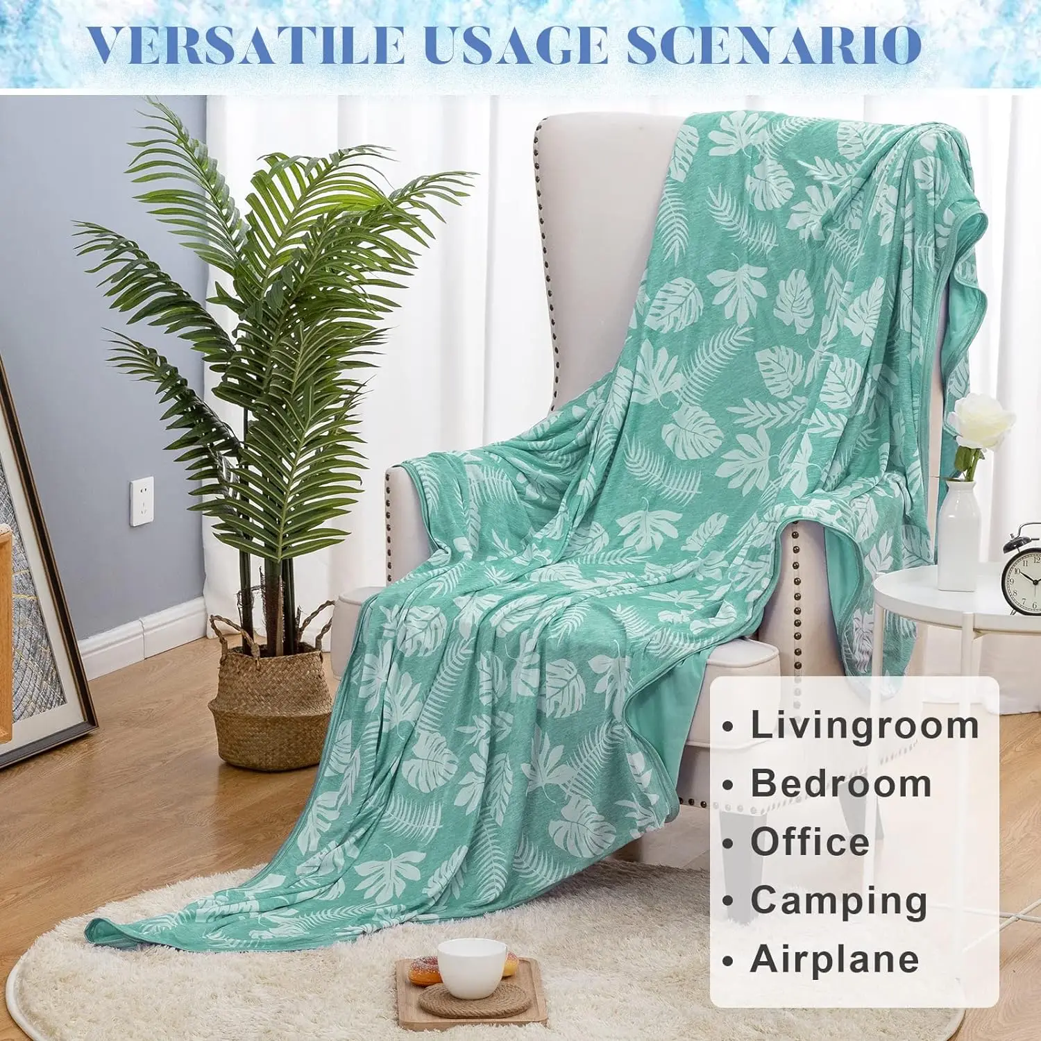 China Factory Lightweight Double Sides Cooling Thin Blankets for Night Sweats Bamboo Summer Blankets For Adult