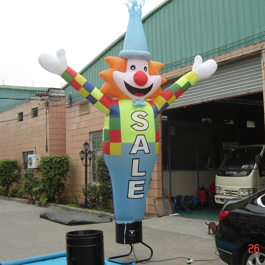 Outdoor 3 to 5 meters advertising clown inflatable air dancer with certified blower affilated for promotion
