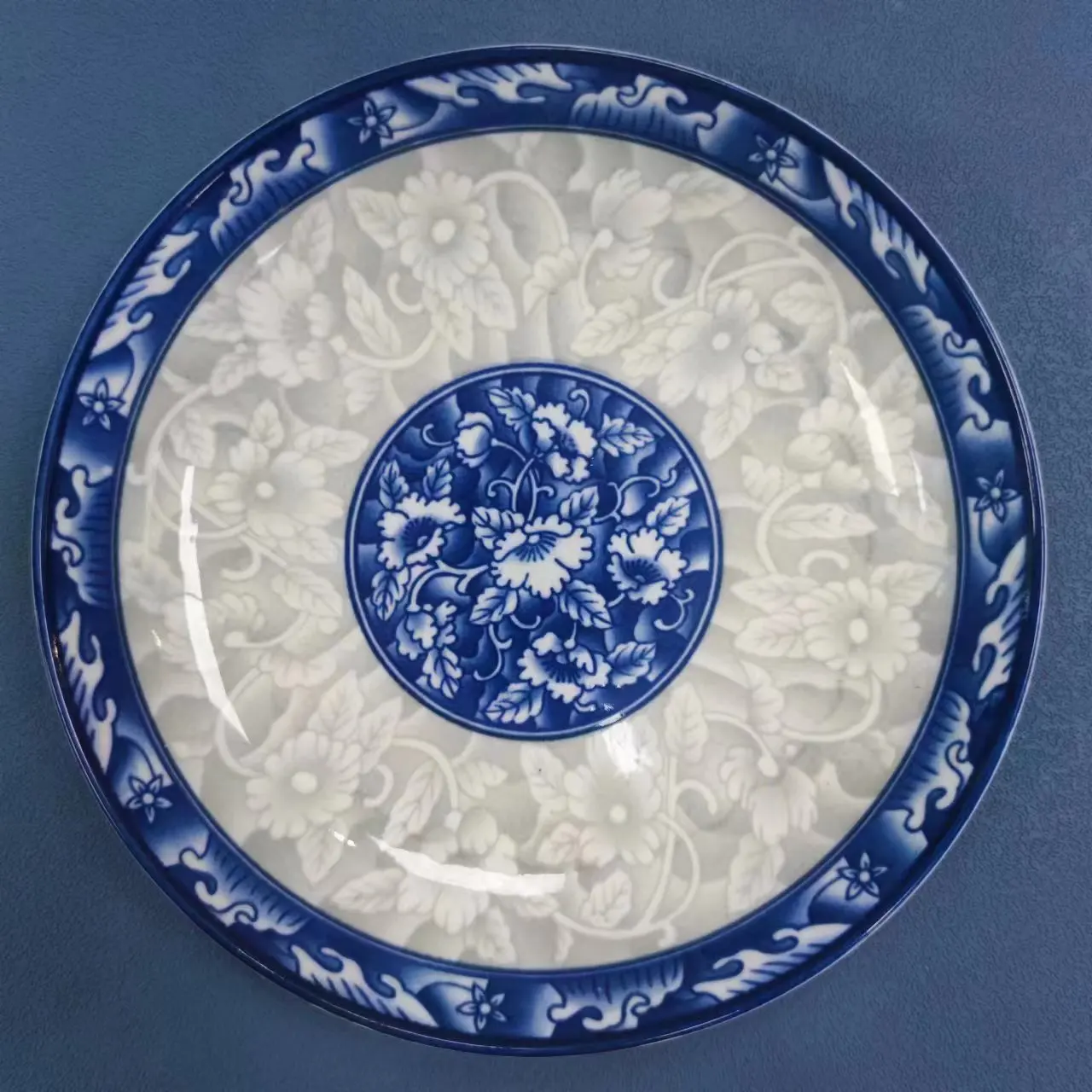 Ceramic Nice Blue Soup Plate decal Pad Print 8 inches Creative dinner plate set for breakfast cake snacks table decoration gift