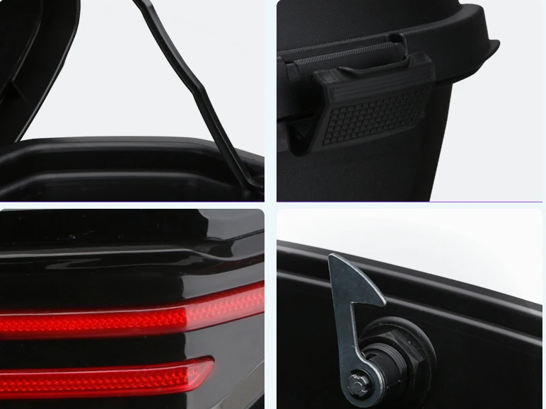 Factory supply double buckle colorful choice dust-proof storage trunk ABS/PP universal best quality electric scooter tail trunk