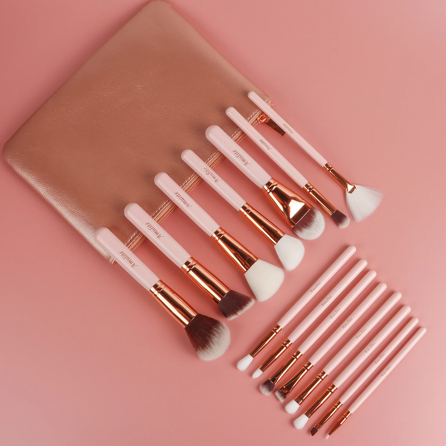 GOOD quality Professional Factory NEW ARRIVAL Custom Logo 2021 Pink makeup brush set custom