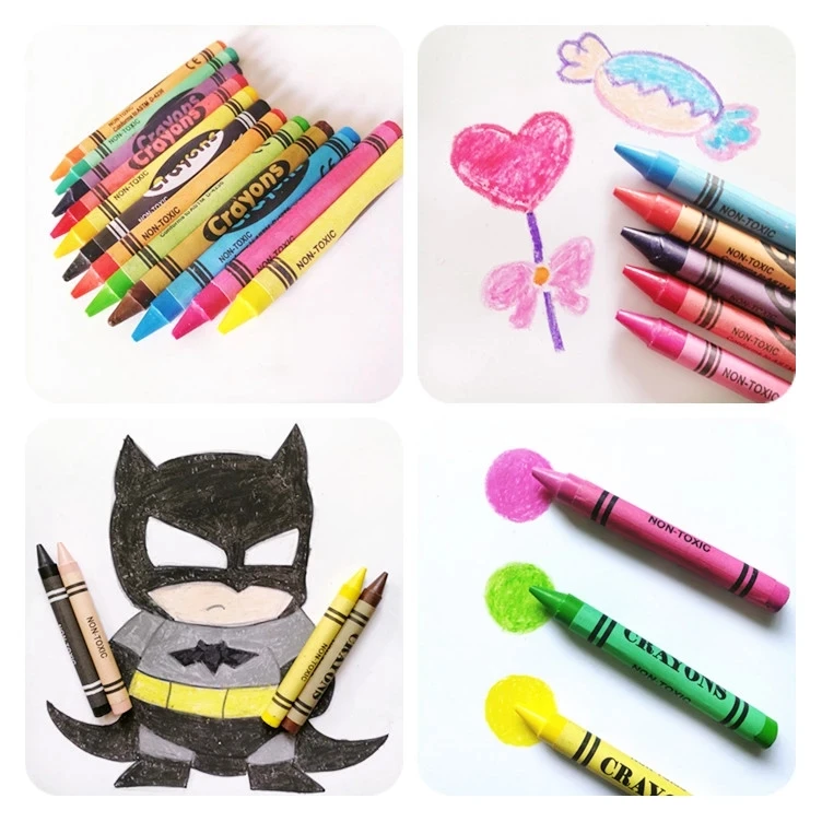 factory mini crayon set 6 color cheap crayon plastic bag packing