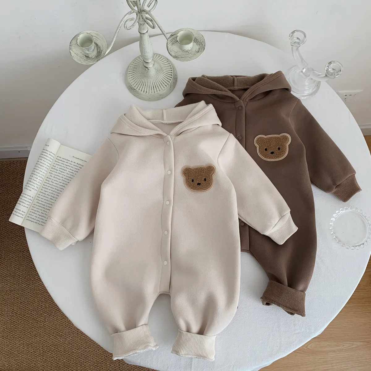 Winter Baby Onesie Clothings Thickened Fleece Crawler Pajamas Suit Newborn
