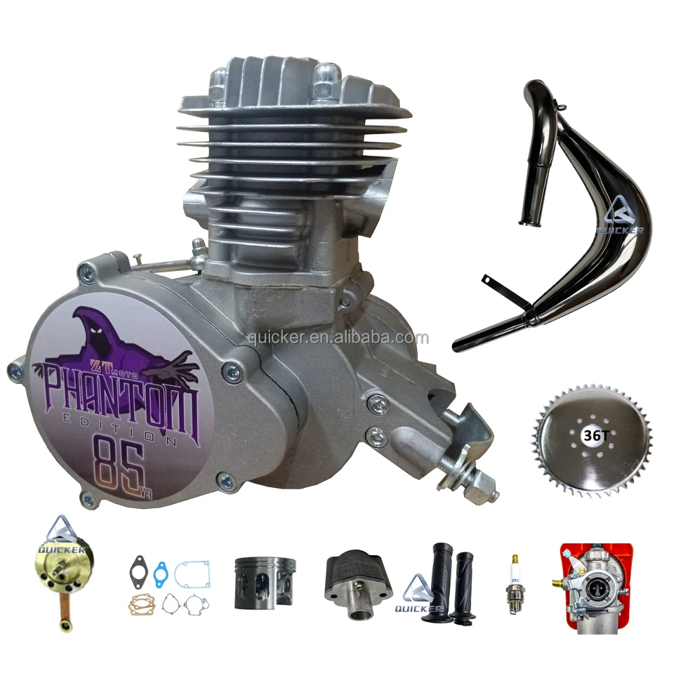 85cc двухтактный велосипедный двигатель MZ65 труба PHANTOM 85 V3 комплект 2-тактный
