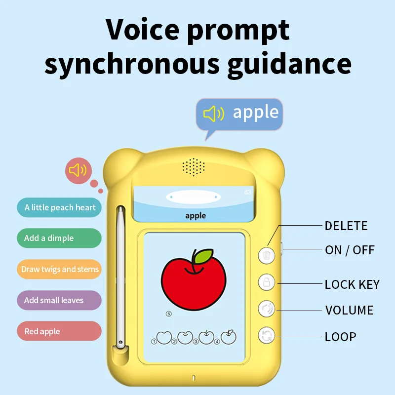 New 50 insert cards bilingual English repeat creative simple strokes pen drawing portable educational machine for kids