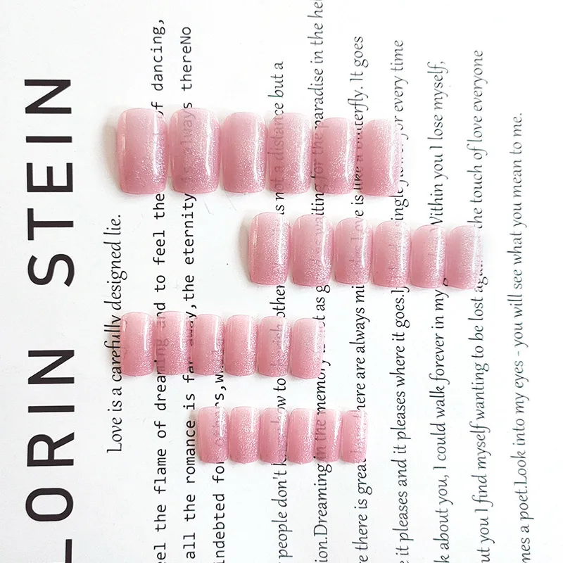 Full cover Acrylic press on nails custom in private label false nails in artificial fingernails long square shape 24pcs