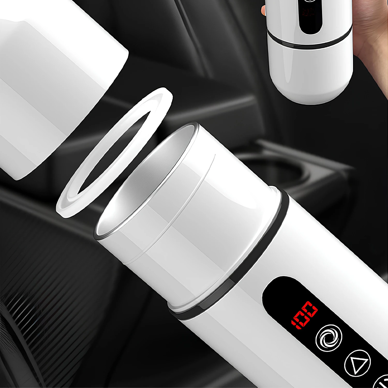 Portable Electric Kettle 500ML Tea Coffee Kettle Mini Travel Boil Water Stewable Keep Warm Stainless Steel Shaker Water Bottle