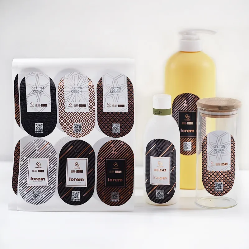 Custom Printing Waterproof Cosmetic Logo Sticker Vinyl Gold Foil Shampoo Stickers Roll Product Labels For Bottles