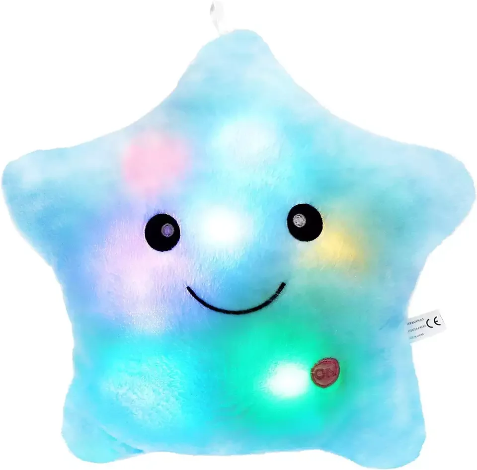 Twinkle Star Five Pointed Star Music Flashing LED Night Light Soft Pillow Luminous Stuffed Plush Toy For Children