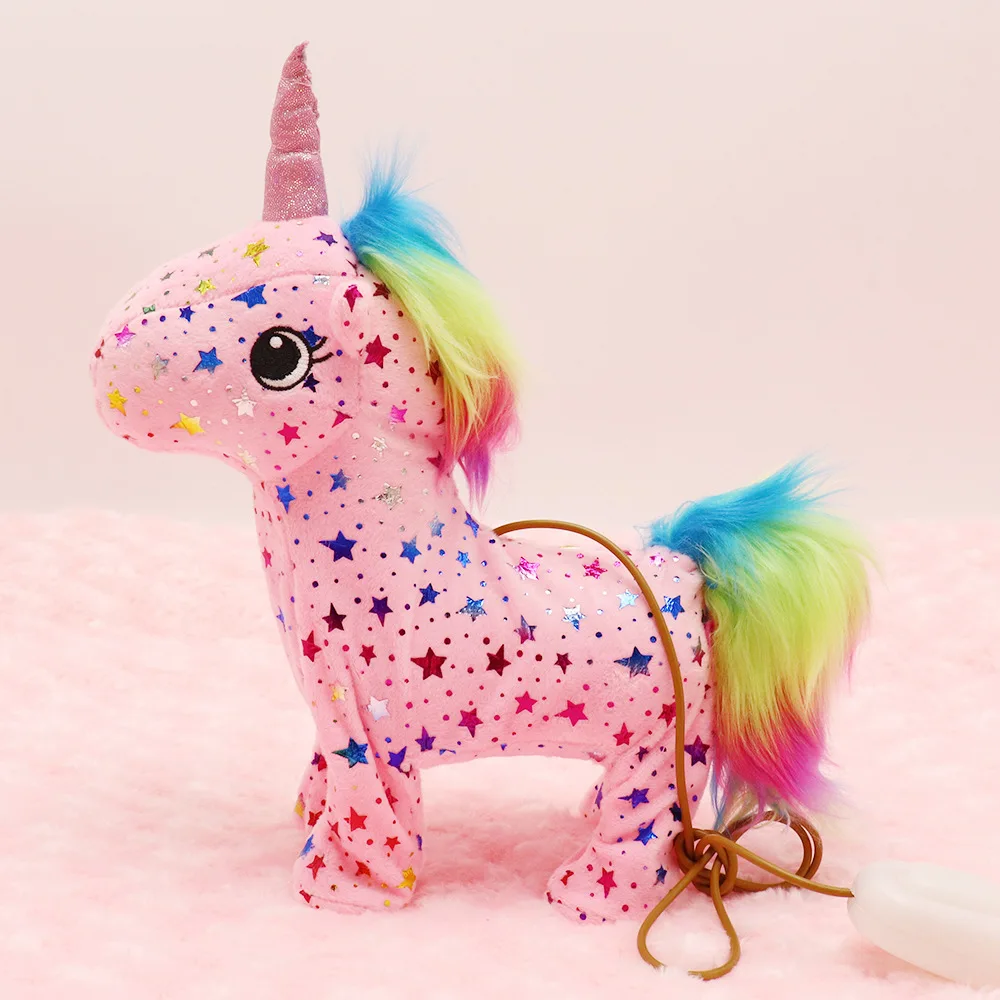 Interactive 3C Certificate Walking Unicorn Singing Five-pointed Star Electronic Animal Plushies