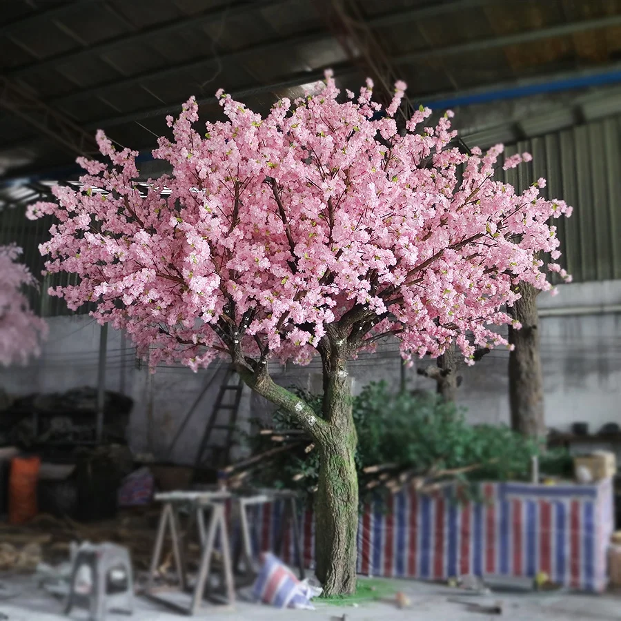 Hand made fiberglass materials artificial cherry blossom tree for landscape decor or festival decor