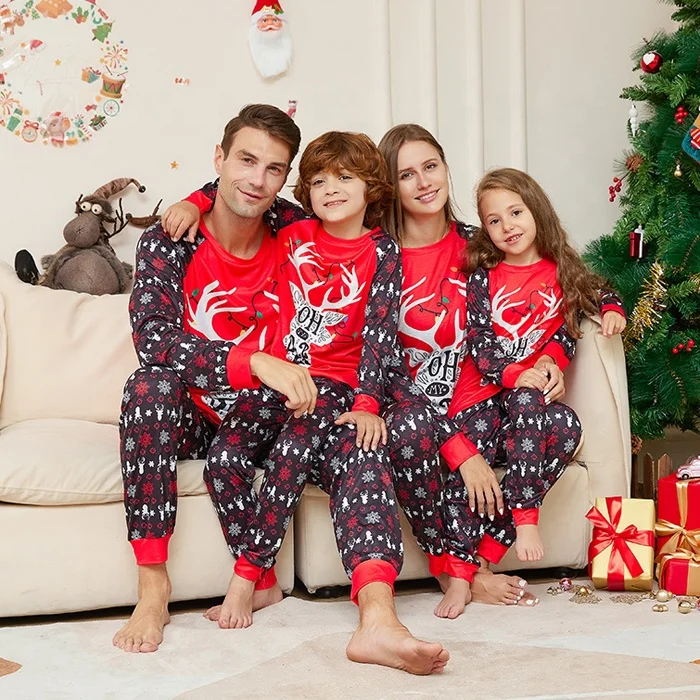 New product Family Matching toddler Christmas Pajamas Holiday Elf 10 Printed Xmas PJs Sleepwear Sets for Women/Men/Kids/Couples