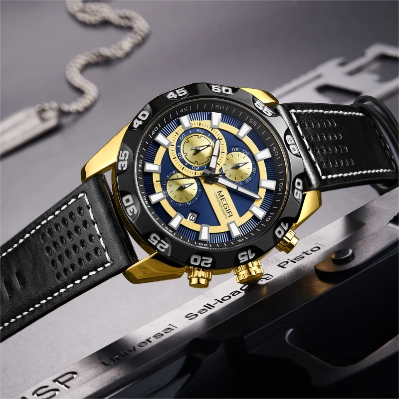 Уникальные мужские 2096 часы Relojes MEGIR оптовая продажа светящиеся Chrono в наличии повседневные спортивные uhren