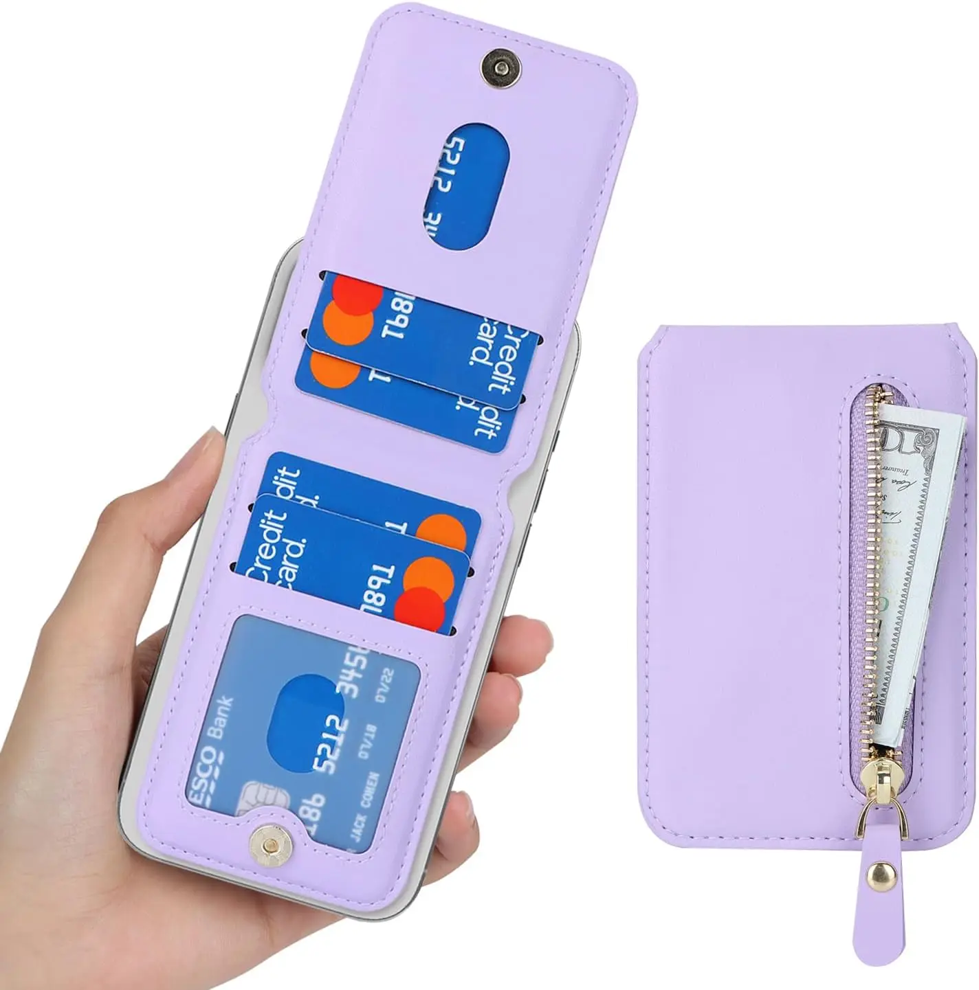 Custom magnetic card wallet holder Pu leather women phone wallet credit card holder for iPhone 15/14/13/12 Pro Max/ Pro Series