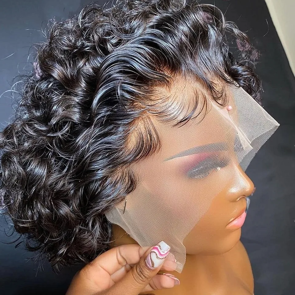 Lace Bob Wigs Perruque Pixie Cut Wig Human Hair Front Wigs for Black Wholesale Brazilian Women 100% Human Remy Hair 1 Piece Only
