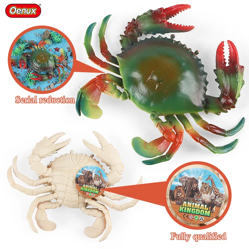 Oenux Wholesale Ocean Animals Model Sea Crab Action Figures Hollow PVC Kids Education Toy Home Decoration Jouet