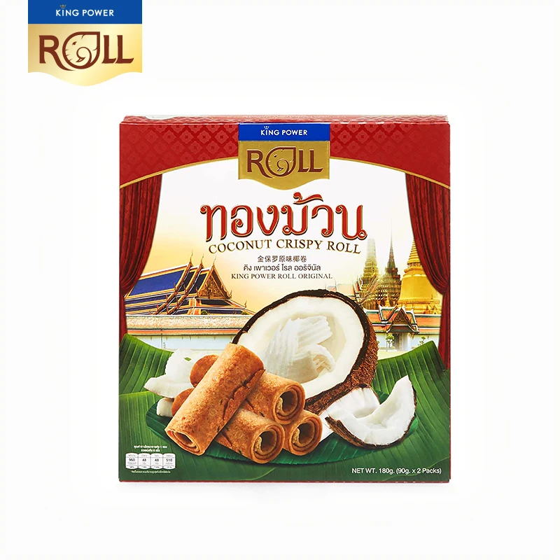 KING POWER ROLL Original   Sweet Coconut Crispy Rolls THAI SNACK FOR EVERYONE TO ENJOY WITH DELICIOUS TASTE