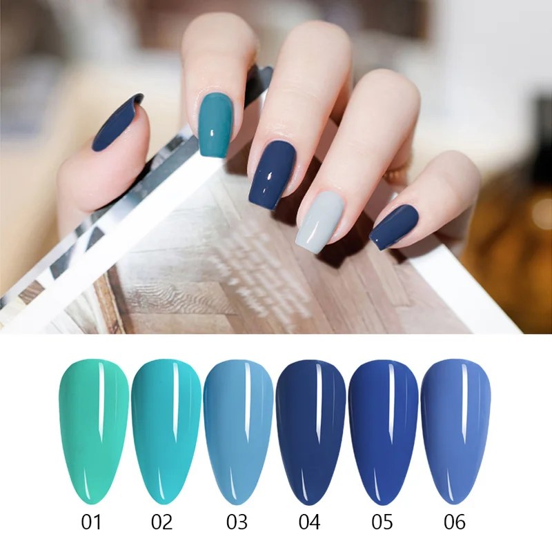 Guangzhou custom gel polish factory free sample uv gel polish esmaltes organic non toxic blue colored gel nail polish uv