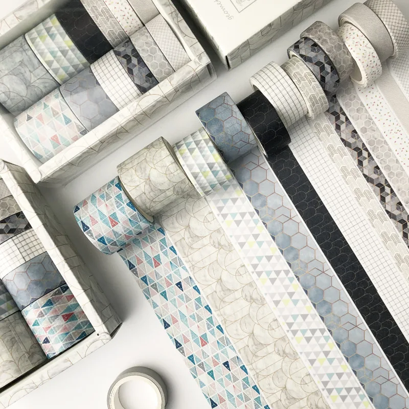 12 Rolls/box Cute Kawaii Decoration DIY Paper Block Washi Tapes Set Masking Tapes Sticker DIY Decorative Material Journal Tape