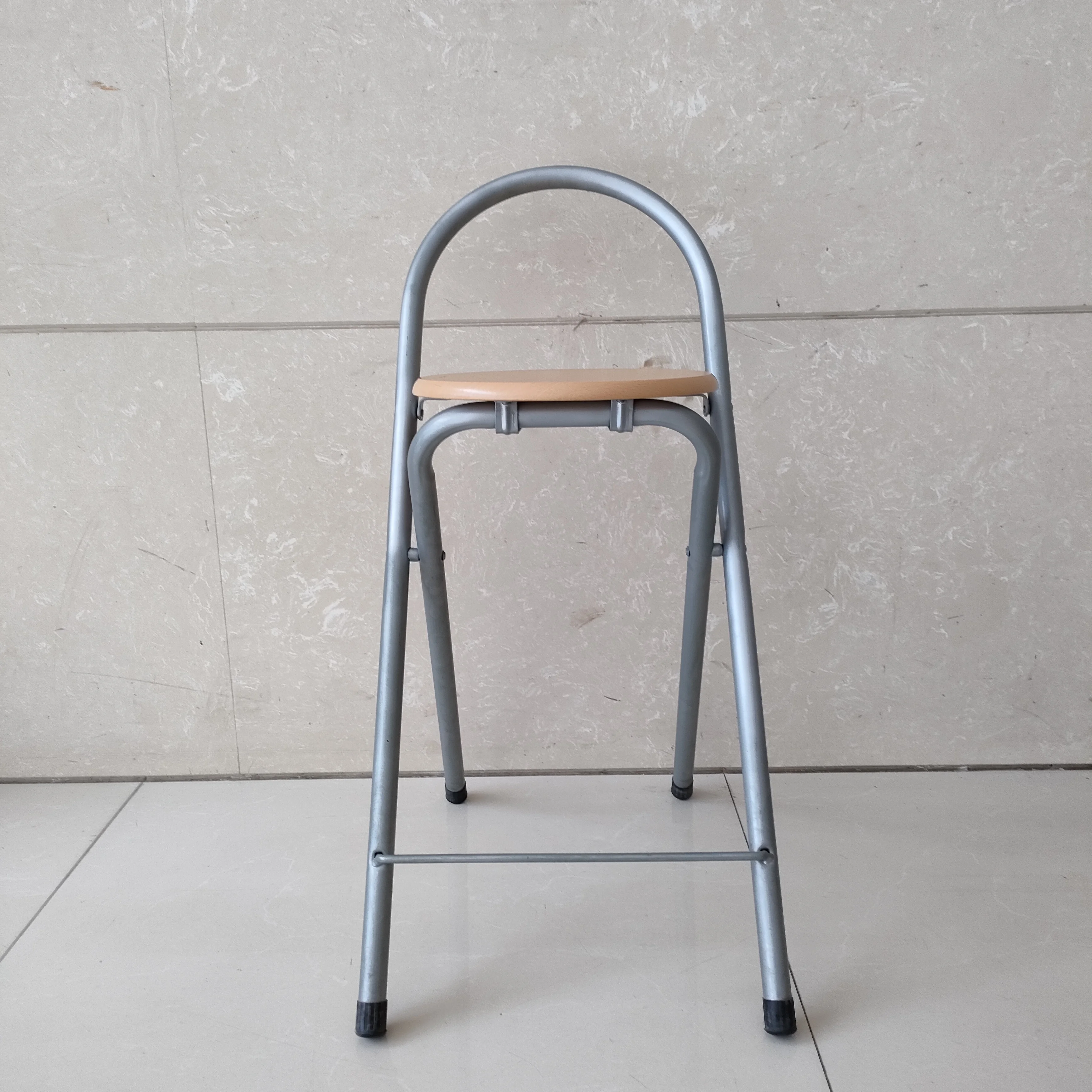 Custom MDF seat industrial for home kitchen room breakfast iron bar stool with backs Outdoor folding metal high bar chair