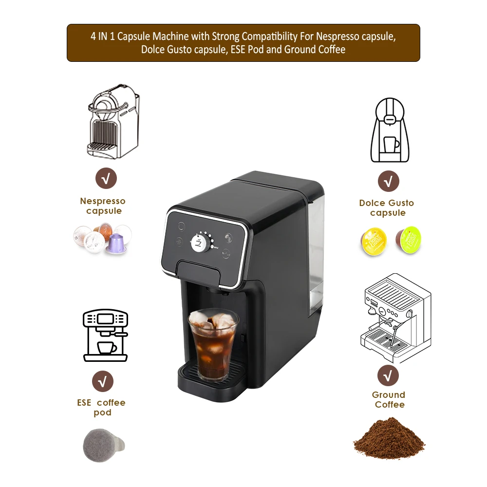 Hot selling New Style multiple 5 in-1 Automatic Espresso Coffee Machine Coffee Capsule Machine