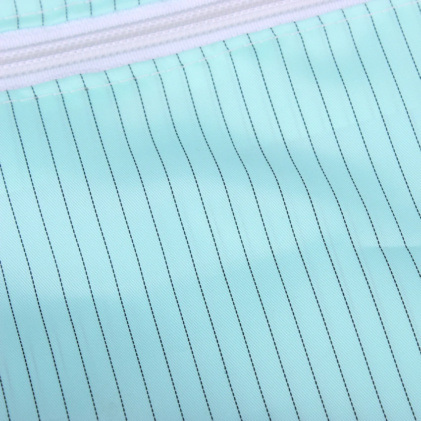 Double Zipper 5mm stripe Polyester ESD Fabric Bag Anti-static Dust Free Esd Cleanroom Clothes Shoes storage bag