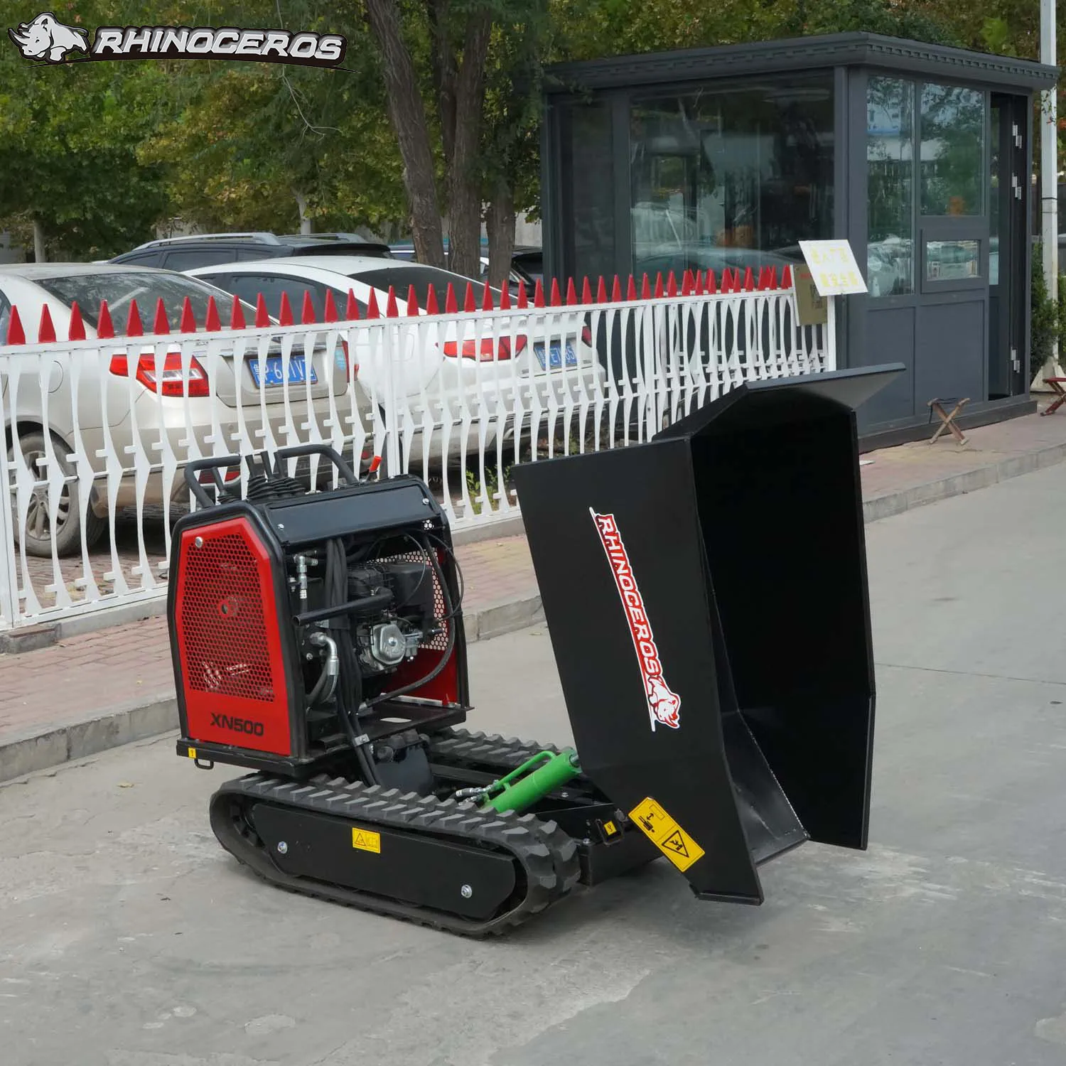 Rhoroceros популярный бензиновый двигатель мощностью 9 л.с. одобренный CE EPA гидравлический Опрокидываемый 500 кг мини-гусеничный самосвал новый б/у