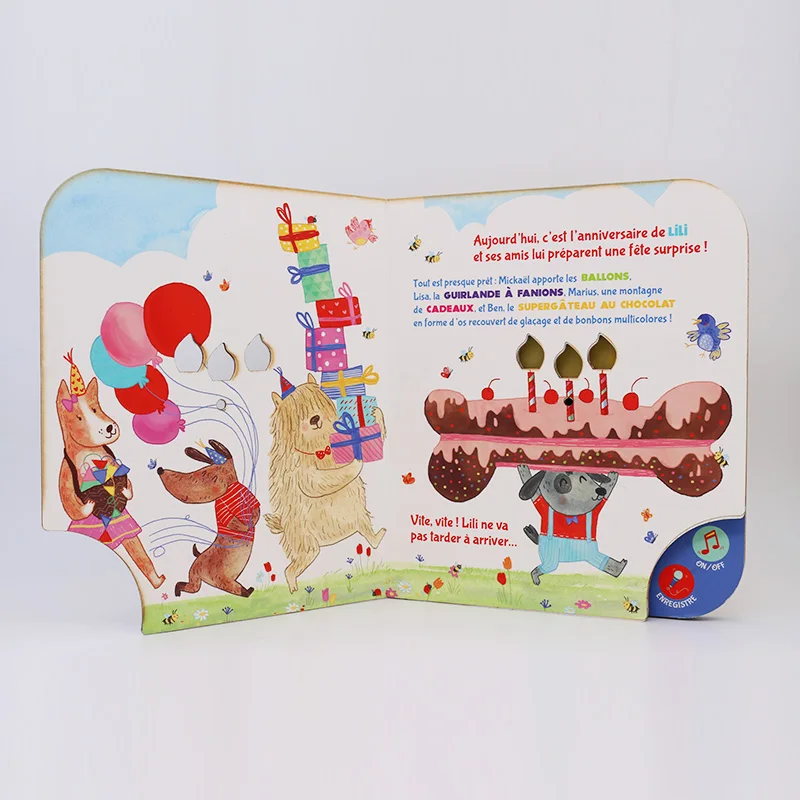 Low MOQ baby early educational children music book sound board book customize voice board book for learning
