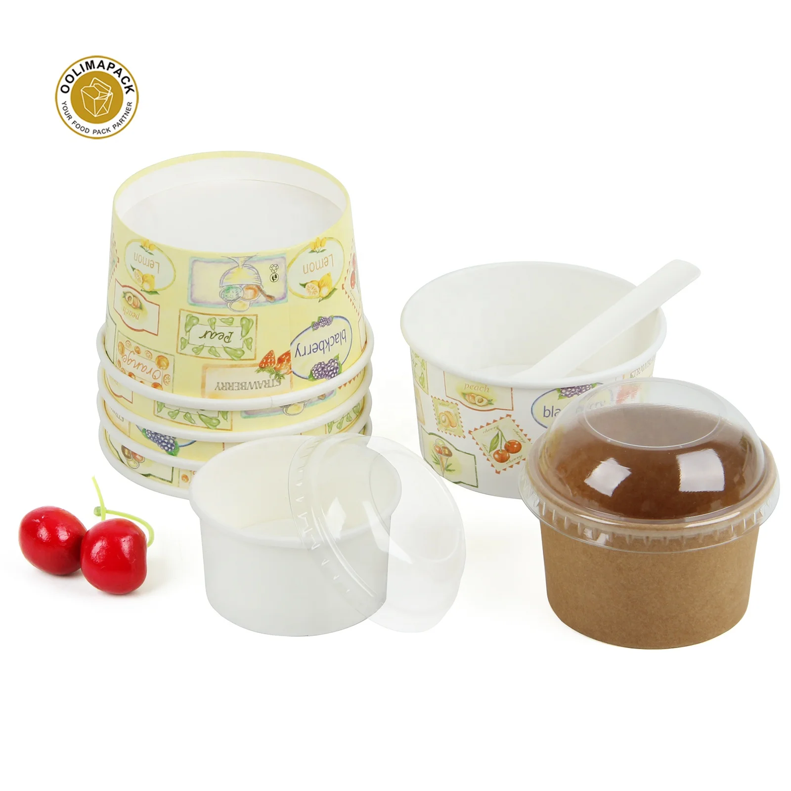 Free Sample Custom Recycled Ice Cream Paper Cone Sleeve