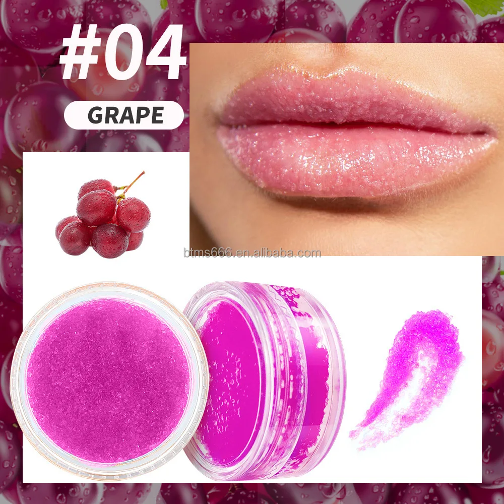 Bettermiss Organic Lip Scrub Lips Exfoliating Wholesale Private Label Orange Blueberry Grape Strawberry Lip Scrub