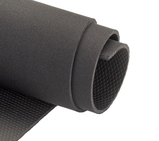 Waterproof SBR SCR CR 3mm 5mm Neoprene Embossed Design Neoprene Rubber Sheet With Polyester Fabric