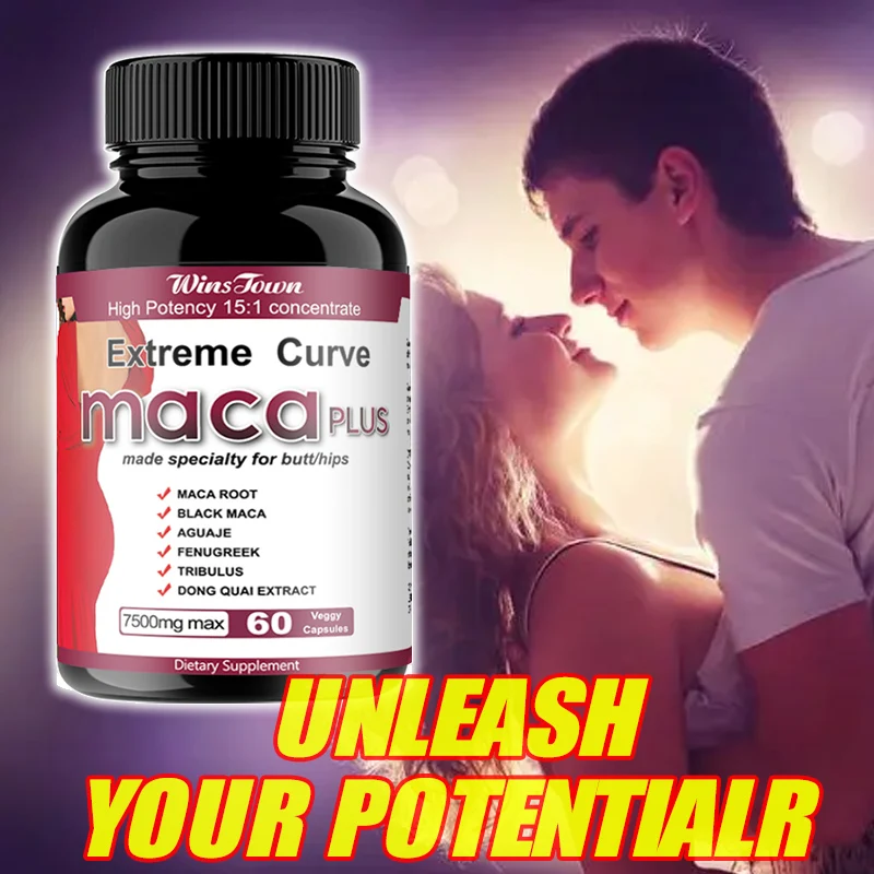 MACA Root Capsules for Women Butt Booster Hips Herbal Supplement Power Gummy Candy Dosage Adult Tonic Not for Pregnant Women
