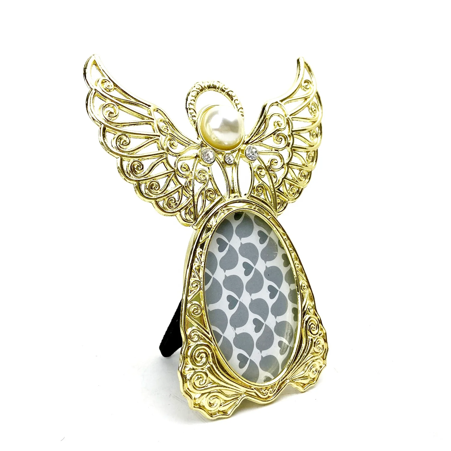 
metal angel figurines photo frame for funeral events for graveyard 