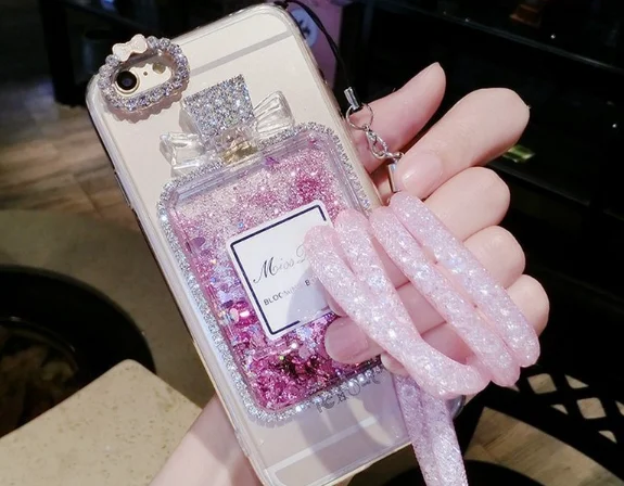 
perfume style glitter liquid quicksand back cover for samsung A50 quicksand phone case for samsung S20 