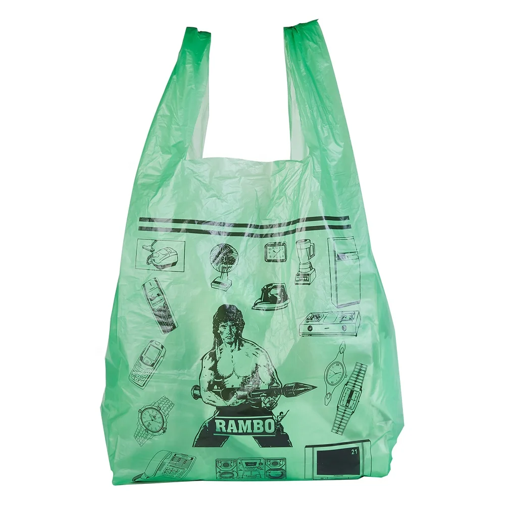 Disposable Plastic HDPE/LDPE T-shirt Shopping Polythene Bag/supermarket Grocery Retail Sack