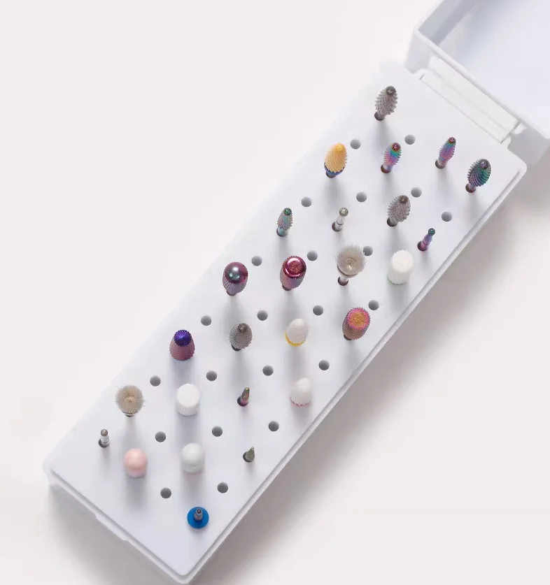 Sales of 48-hole grinding head storage box nail polish head jack display stand Dust proof Box
