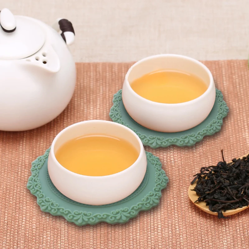 hot round silicone mug coaster coffee cup coaster pad mat