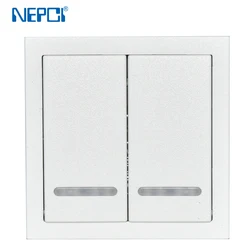 NEPCI 100-20VAC wall mounted receiver switch module 45x45mm XJY-QB-71-2R 2 gang smart remote Control Switch