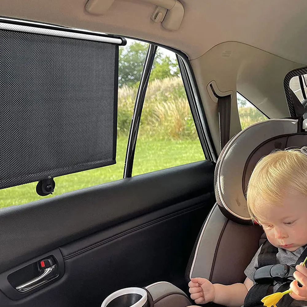 Sunnuo Custom Car Roller Sunshade Front Rear Side Window Shades Foldable Lift Mesh Material Sun Protection Feature
