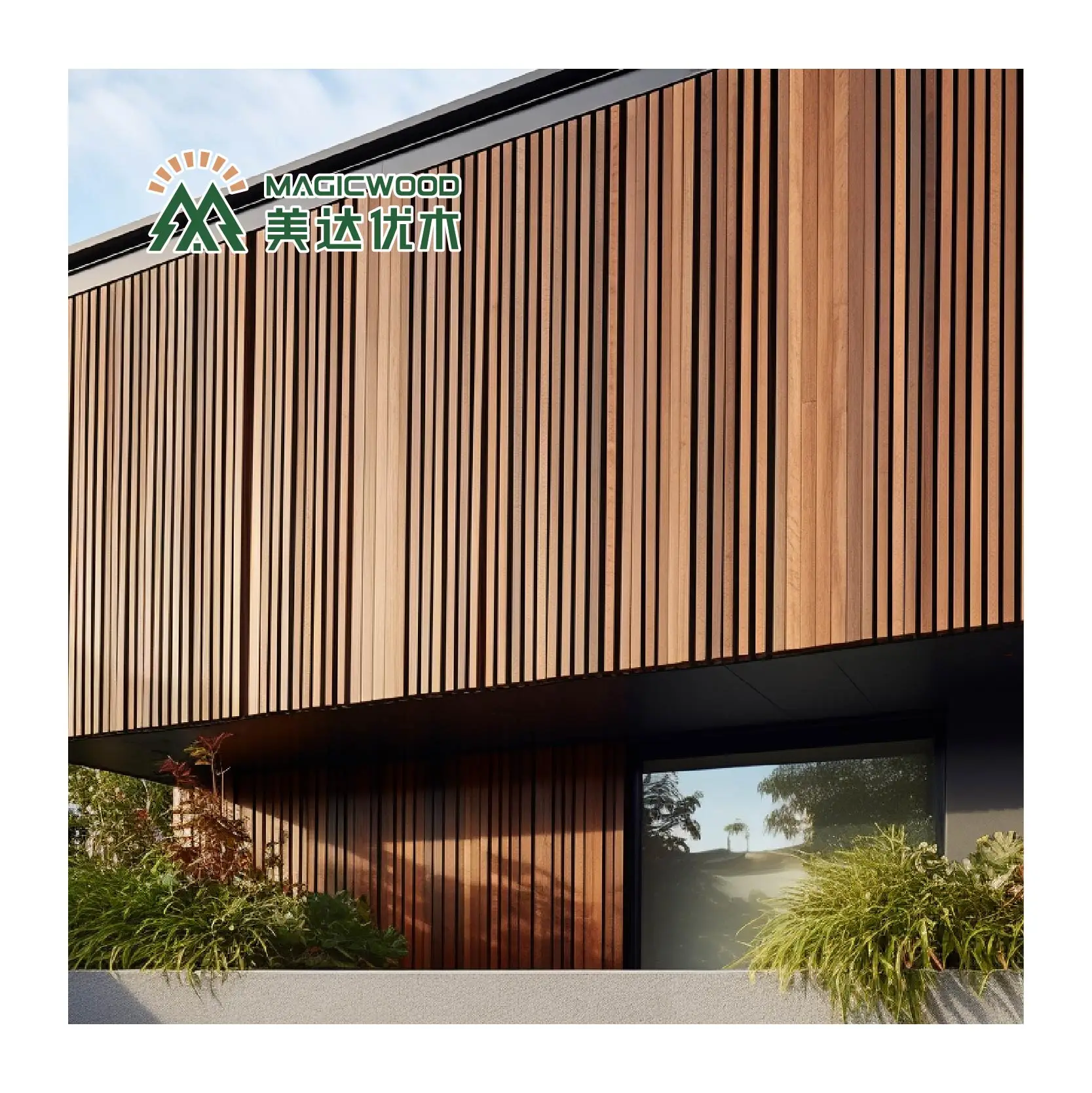 European Style New Fashion Design Wood Plastic Composite Wall Panel Cladding Co-Extrusion Outside wall panel