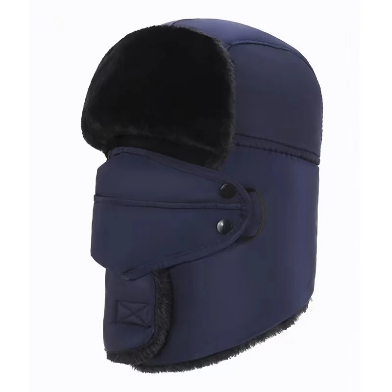 Winter Plush Russian Hat Bomber Faux Fur Ear Flap Hat Cap Waterproof Ski Trooper Trapper Winter Hats