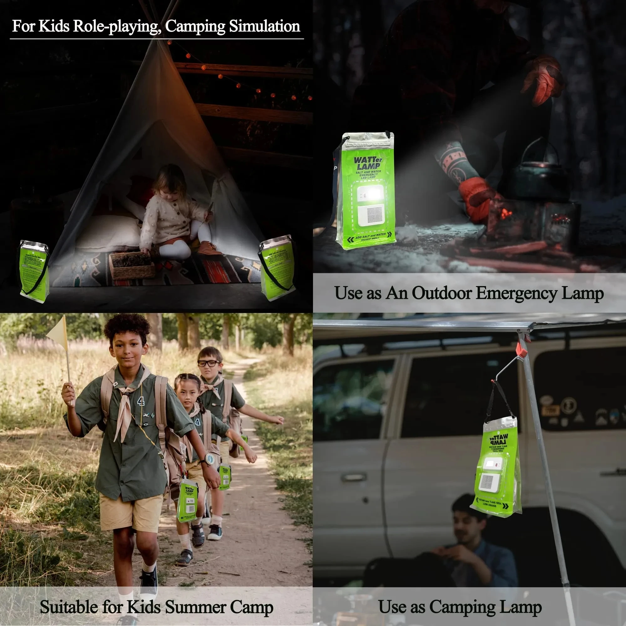 New Design Portable Camping Lampara Lights Led Lantern Outdoor Fishing Salt Water Powered Emergency Lamp Led Salt Water Lamp