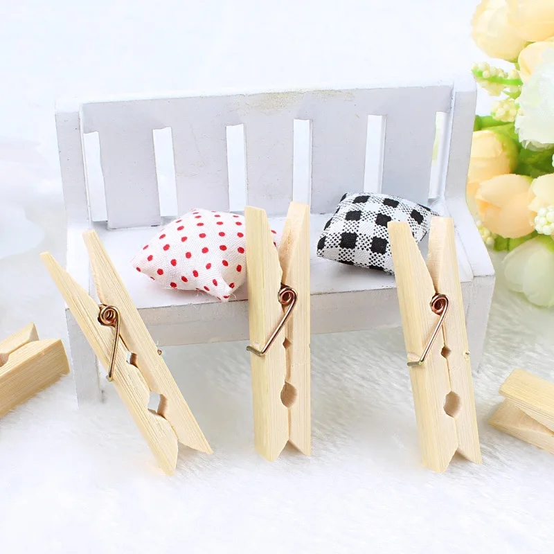 Bamboo Clothespins 20 Pieces Bamboo Pegs Clothes Pegs Wood durable Hanging Clips for Home Clothes Windproof Supplies 6cmx1.2cm