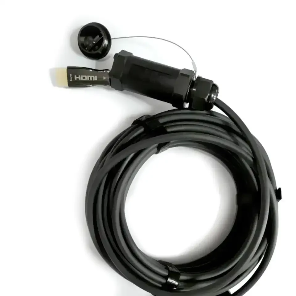 Factory Sale HDMI AOC Cable Armoured Tape 8K 60Hz Active Optical Fiber 48GBPS 50M 100 Meter Gold Plated HDMI Cable