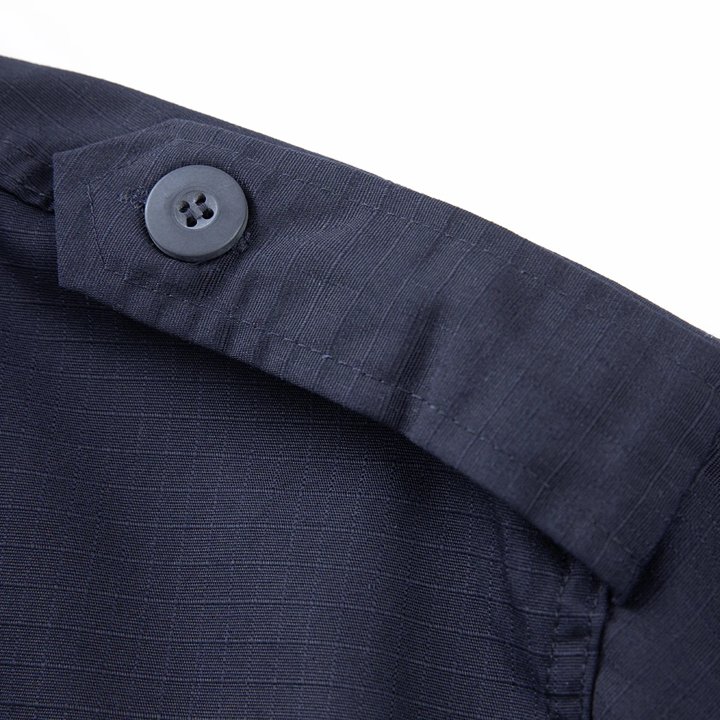 Navy Blue ACU Tactical Combat Training Uniform Set Jacket and Pants 230g/m² TC 65/35 Ripstop Fabric for Outdoor Use