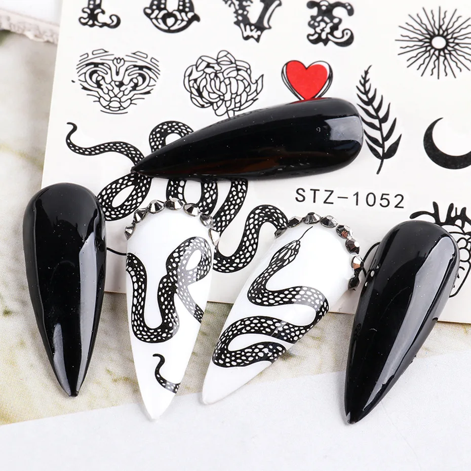 
Wholesale 16PCS More Style Snake Cartoon Nail Art Sticker For Nail Decoration 