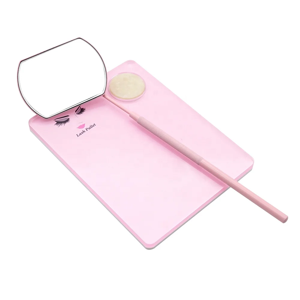 Lashestar Factory White Pink Wholesale Patented Rotatable Folded Testing Mirror Eyelash Extension Tools Eyelash Mirror