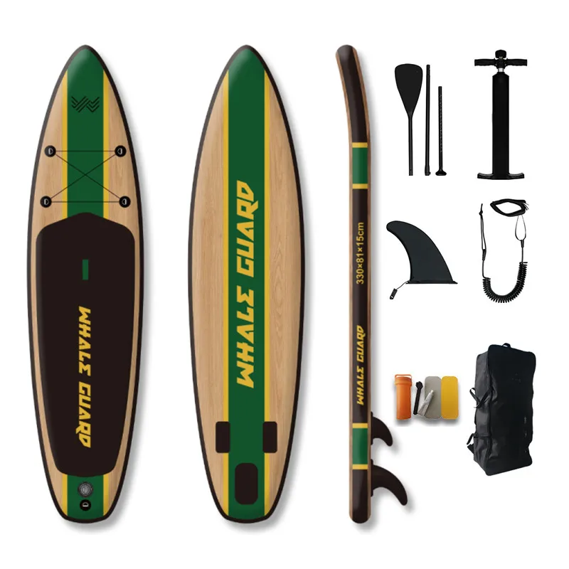 Wood Grain Stand Up Paddle Board Inflatable SUP Board Ultra-Light Inflatable Paddle Boards Non-Slip Deck Pad & Accessories
