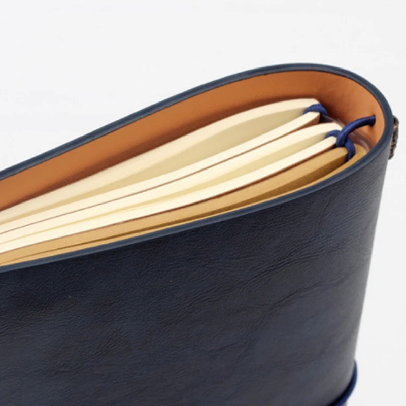 Slim PU Leather Notebook With Pocket Saddle Stitching Journal Travel Diary Planner Manufacturer Custom Eco friendly Notebooks