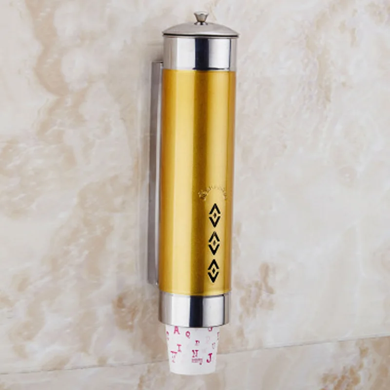 
Wholesale Hotel Wall Mounted Paper Coffee Cup Holder Rack Automatic Cup Dispenser Home Holder Easy Install Stainless Steel 